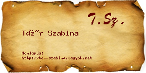 Tér Szabina névjegykártya